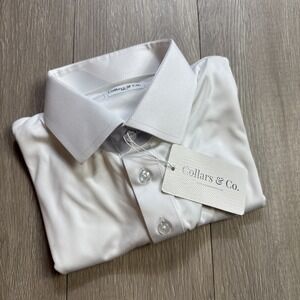 Collars And Co Shirt Men Small S Firm Dress Collar Polo Solid White Office New